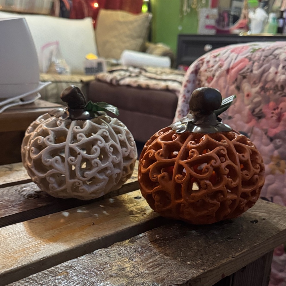 Hobby Lobby Orange Scrolled Pumpkin Decor - Picture 2 of 3